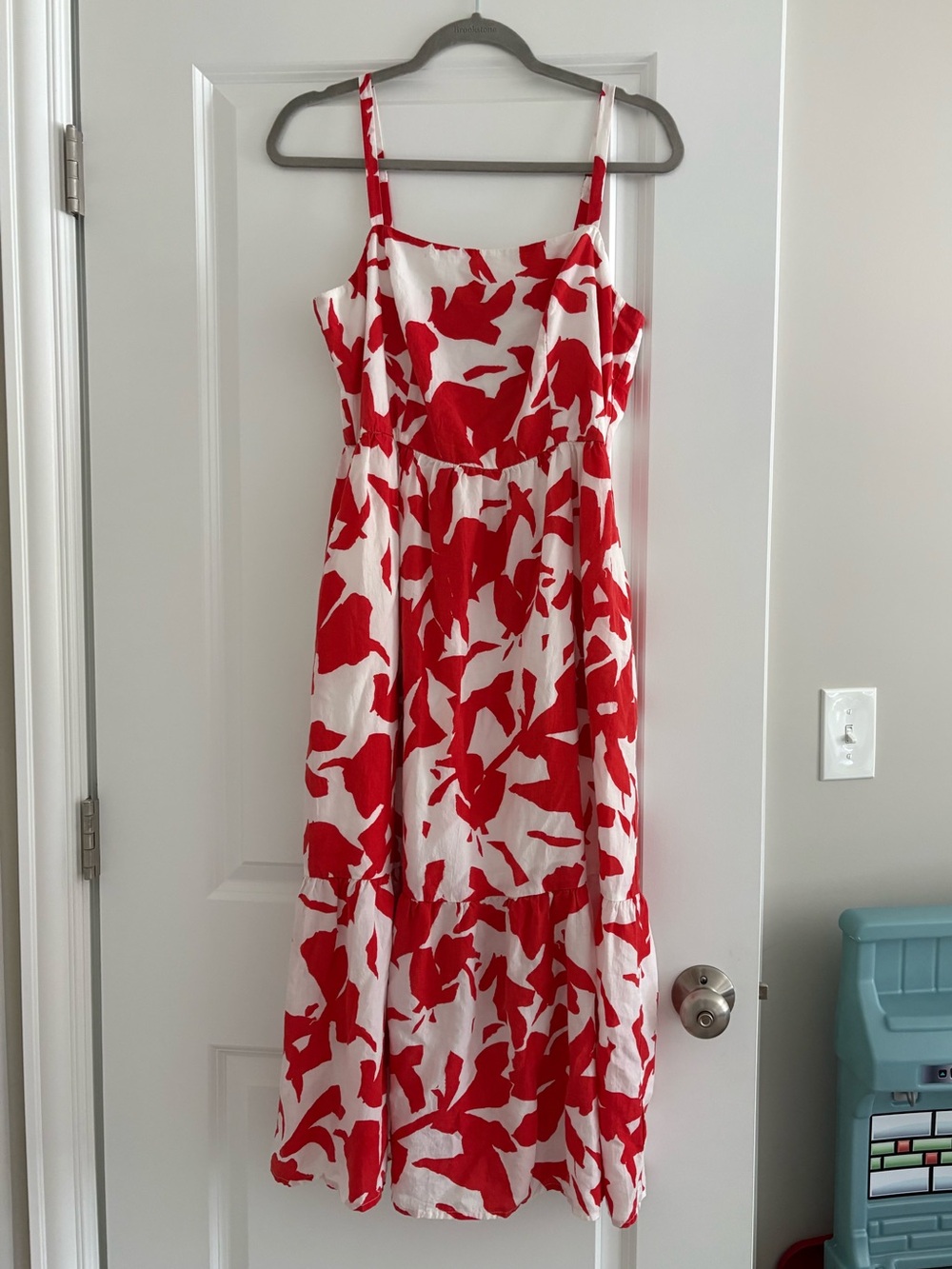 Evereve Orange & White Floral Tank Dress Size Medium